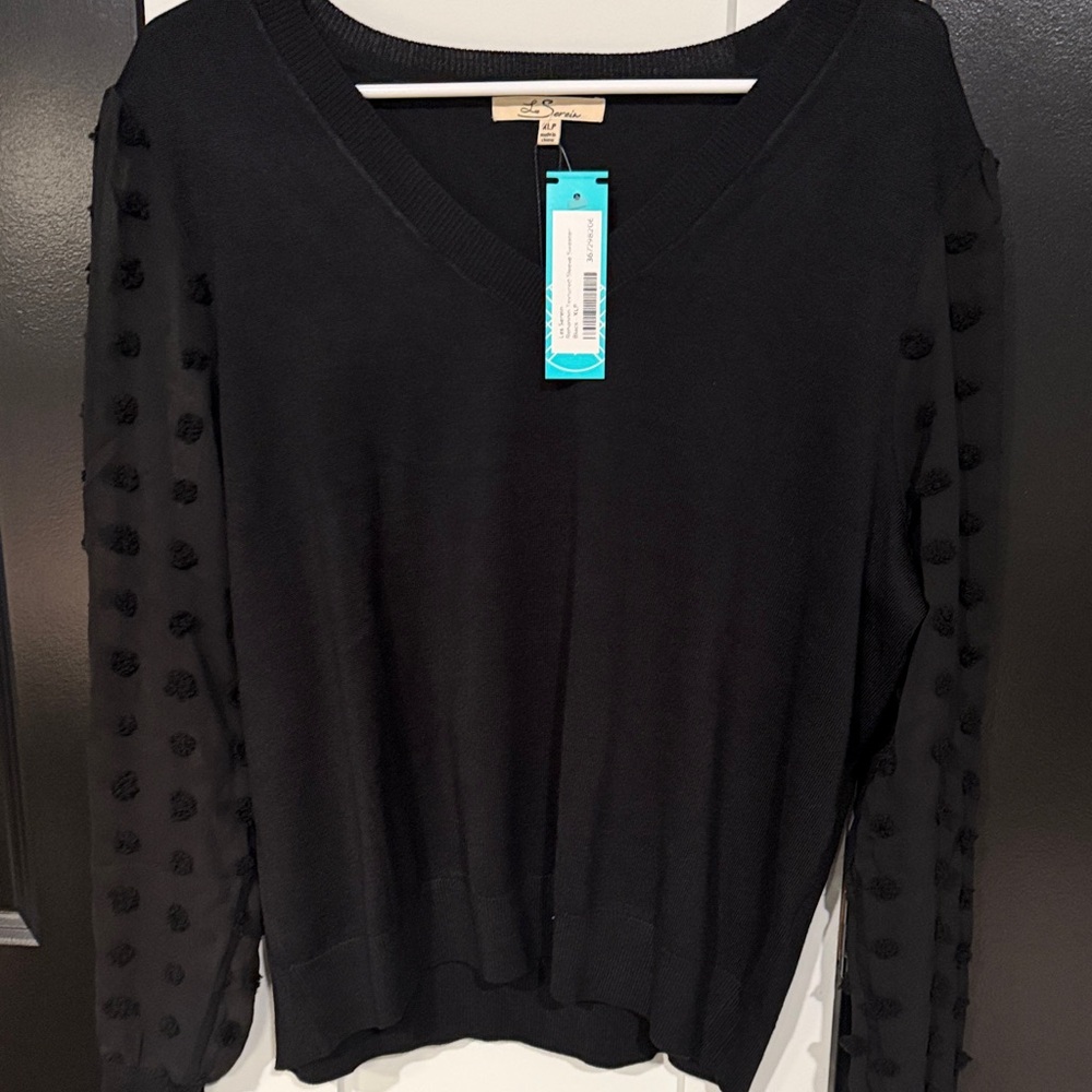 Chic Black V-Neck Women's Blouse